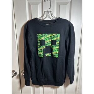 MAD ENGINE Minecraft Size XL Boys Black Creeper Sweatshirt